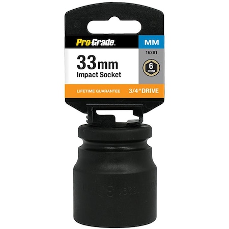 Pro-Grade Tools 3/4" Dr. 6 Pt. 33Mm Impact Socket 16291